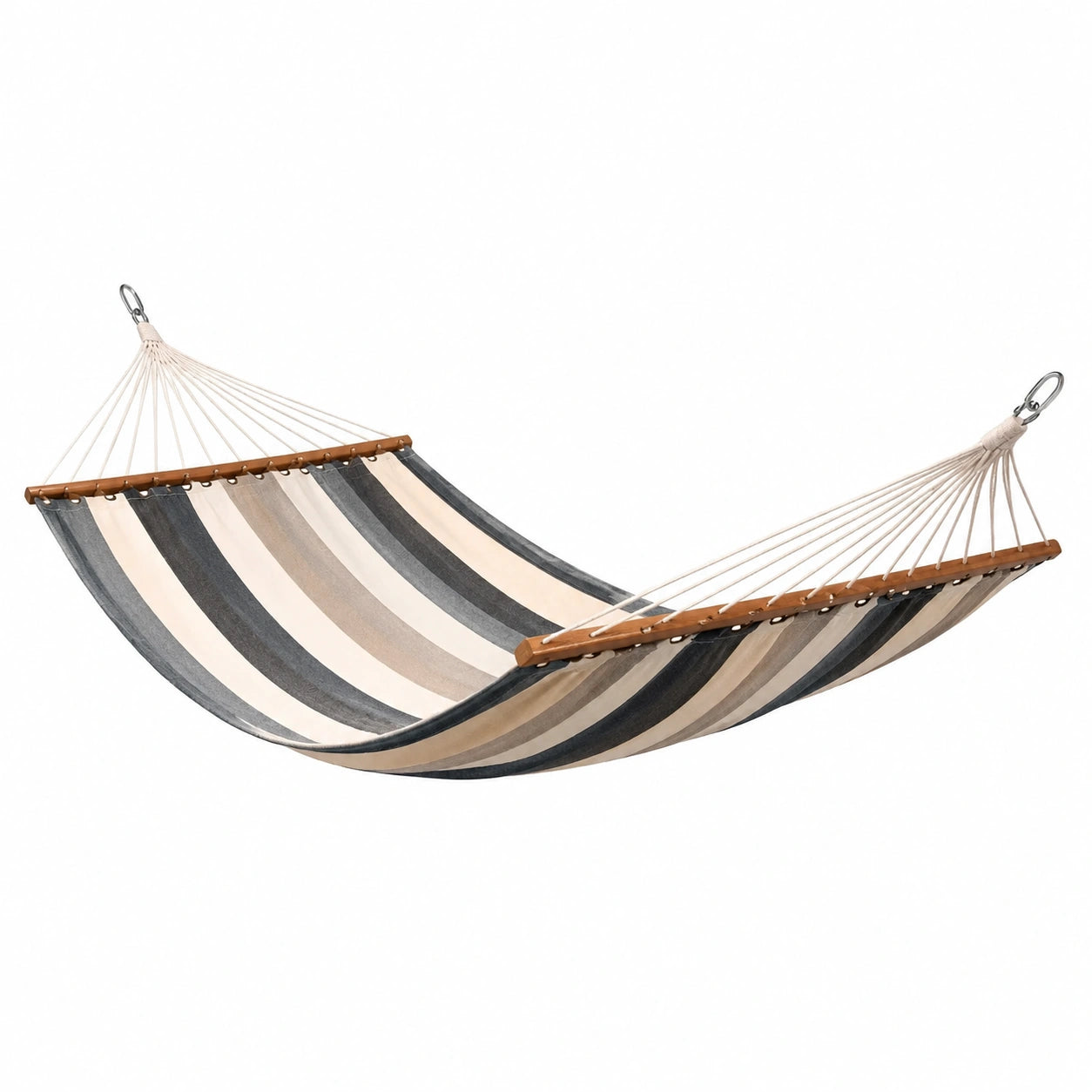 Amaca a Strisce in Cotone con Barre in Legno