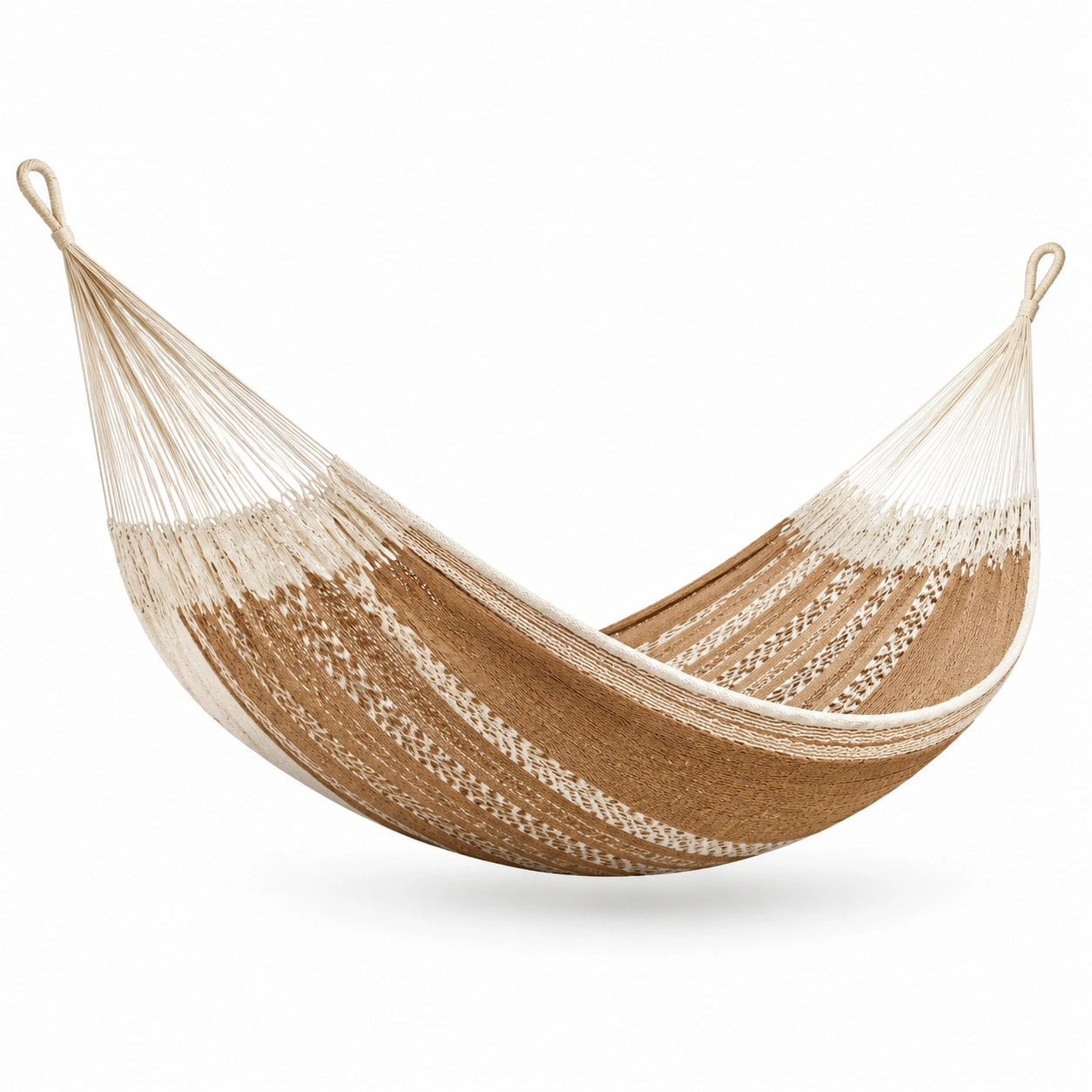 Amaca in Cotone Tessuto Beige e Marrone 200x150 cm