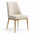 Sedia in tessuto con gambe in metallo, crema e dorato