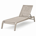 Lettino prendisole in metallo e corda beige