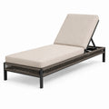 Lettino prendisole in metallo e tessuto beige